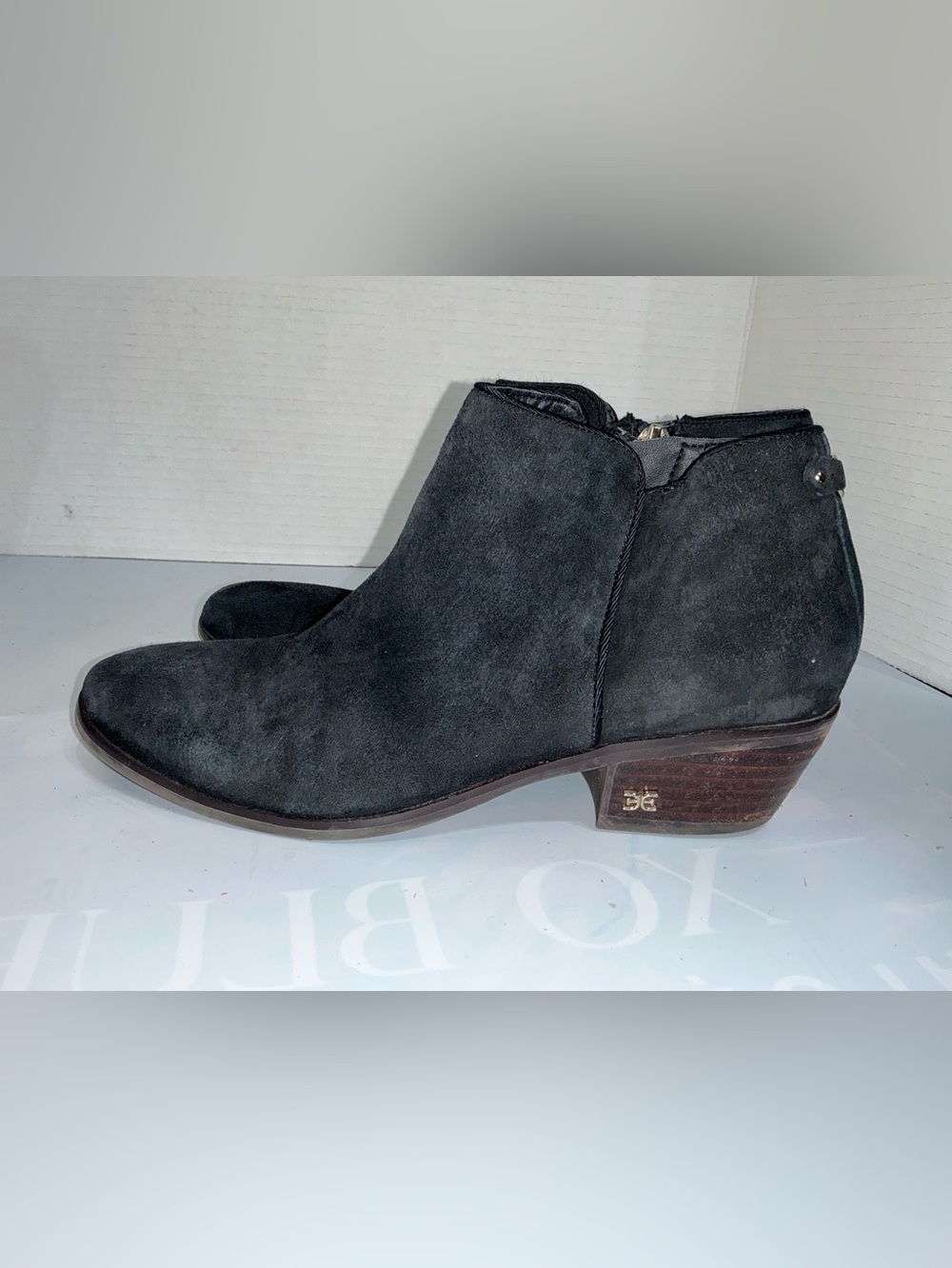 Black Suede Ankle Booties Boho Chic Festival Winter Causal Vintage Sam Edelman 6